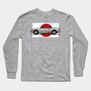 The japanese roadster with flag background Long Sleeve T-Shirt